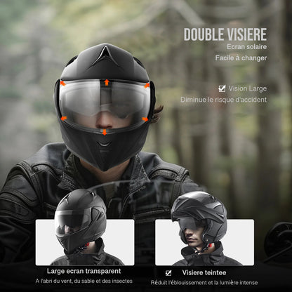 Casque Intégrale Moto Haute Protection & Confort