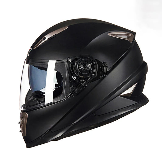 Casque intégral de moto noir anthracite avec visiere anti rauyeres en résisatnt