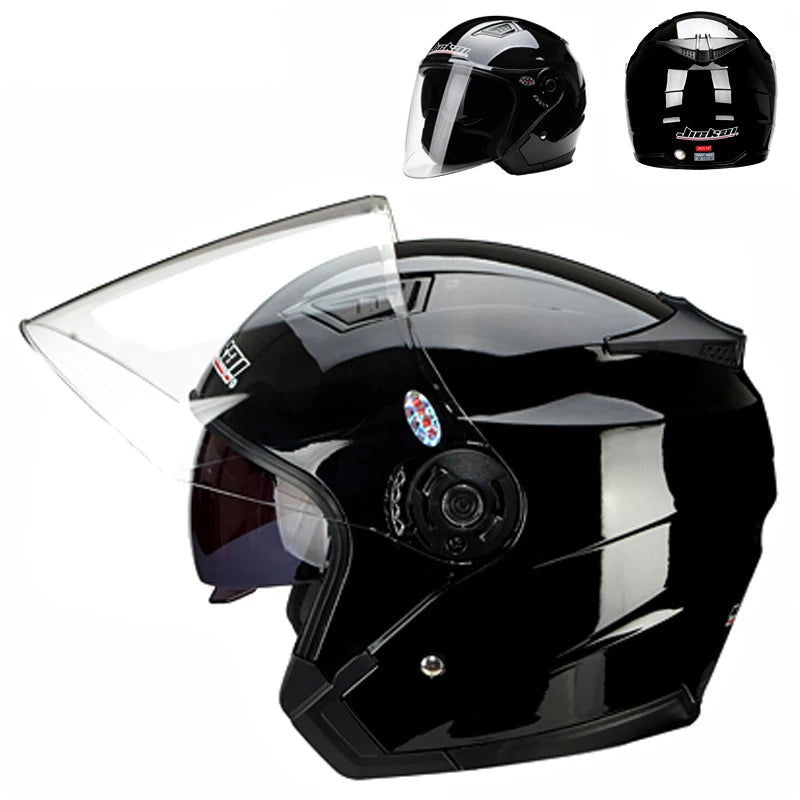 casque moto noir brillant modulable avec double visiere homologue ECE