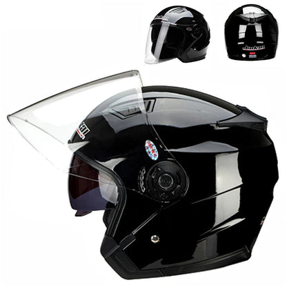 casque moto noir brillant modulable avec double visiere homologue ECE