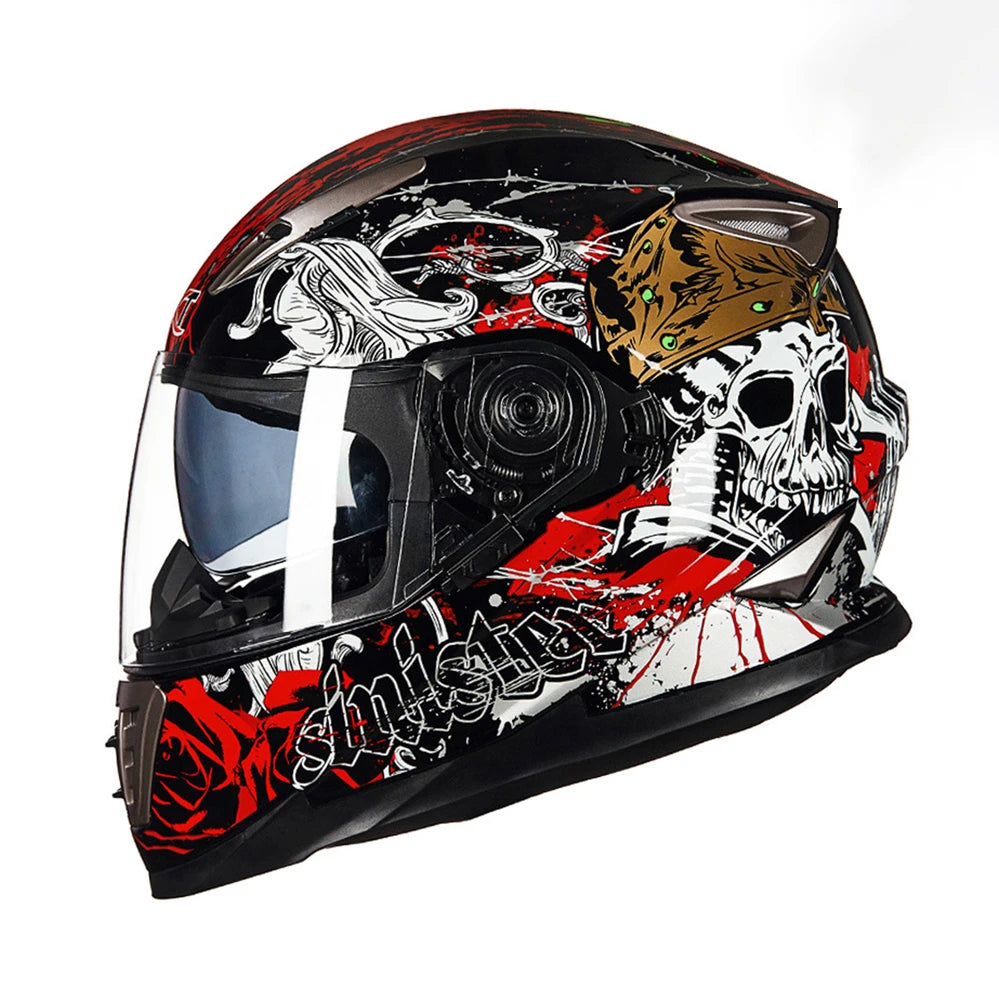 casque moto avec motif squelette dark biker