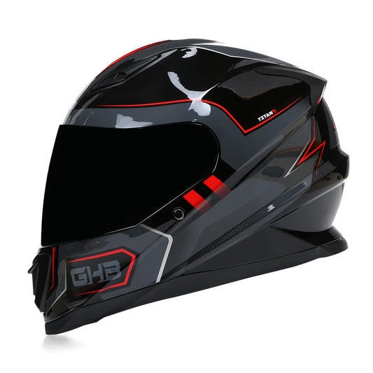 casque moto sport rouge