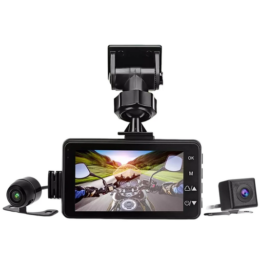 Caméra moto Malide MT80 – Dashcam avant/arrière HD 720P IP65 avec écran 3”