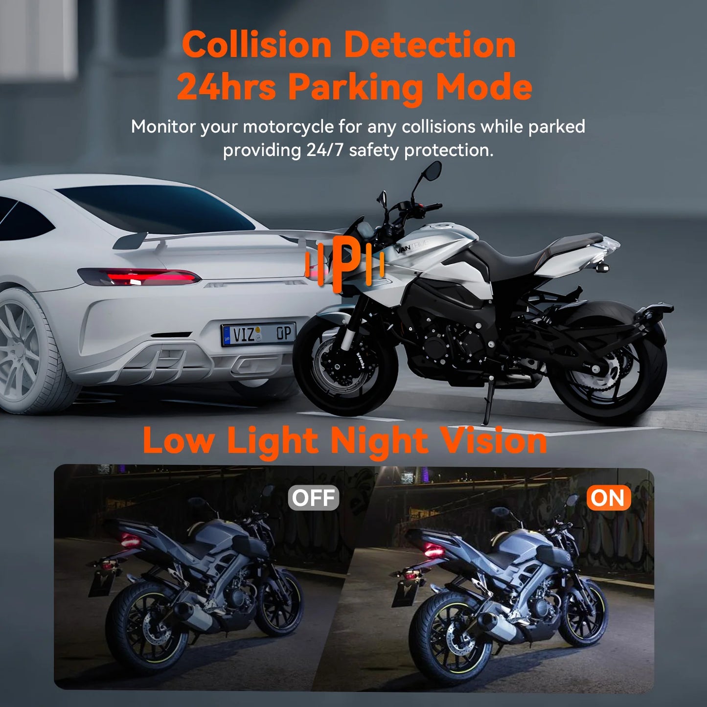 Caméra moto Vantrue F1 – Dashcam 4K + 1080P Dual Lens GPS & Wi-Fi IP67