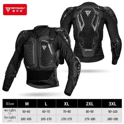Veste de Protection Moto CE – Armure Complète 4 Saisons