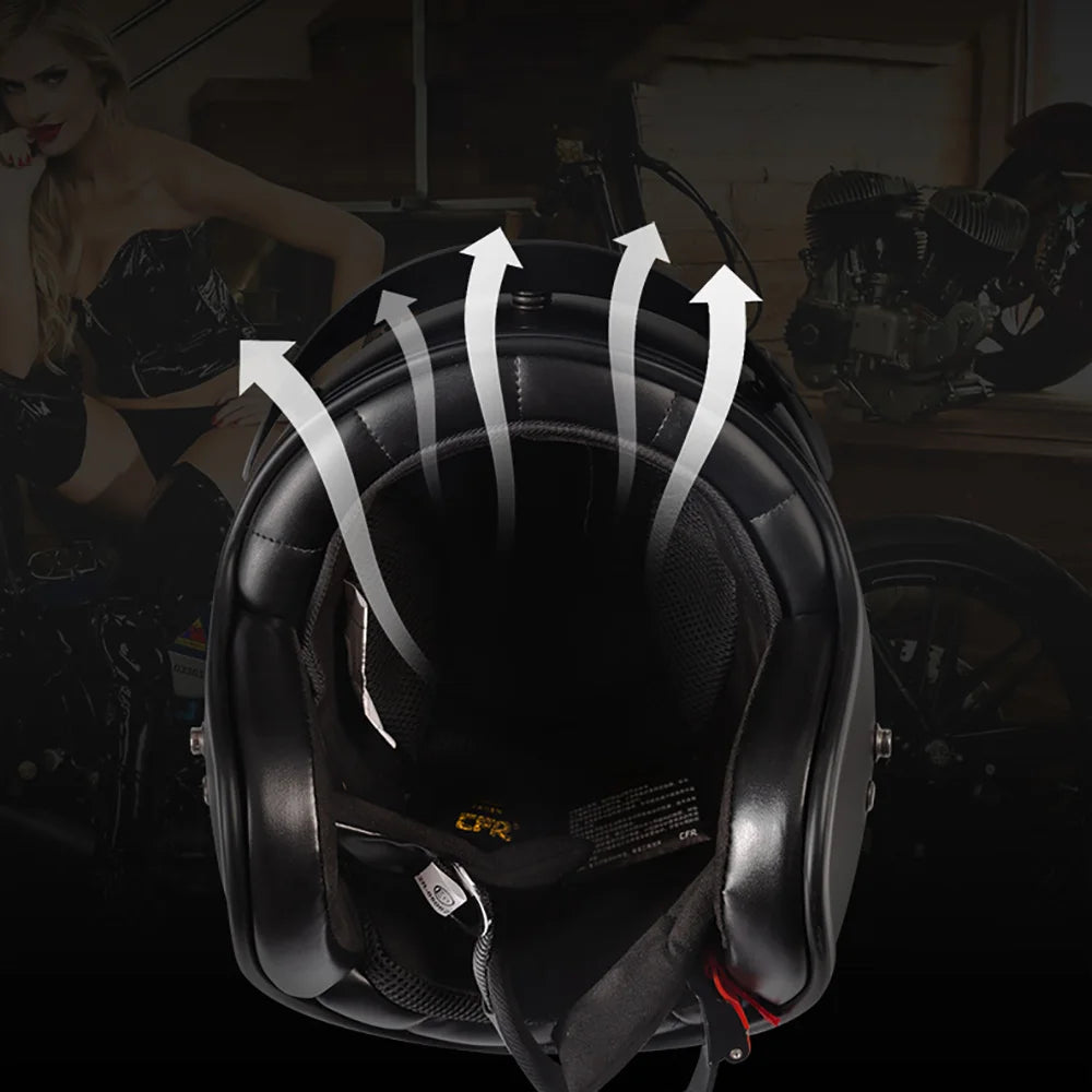 Casque Moto Vintage Jet Rétro HEROBIKER