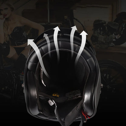 Casque Moto Vintage Jet Rétro HEROBIKER