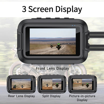 Caméra moto KOCAM Dual 1080P – Dashcam Wi-Fi GPS IP66 avec écran 3” et super condensateur