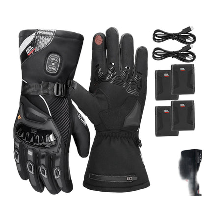 Gants Chauffants Moto KEMiMOTO 8012BK PRO – Étanches, Tactiles & Haute Autonomie