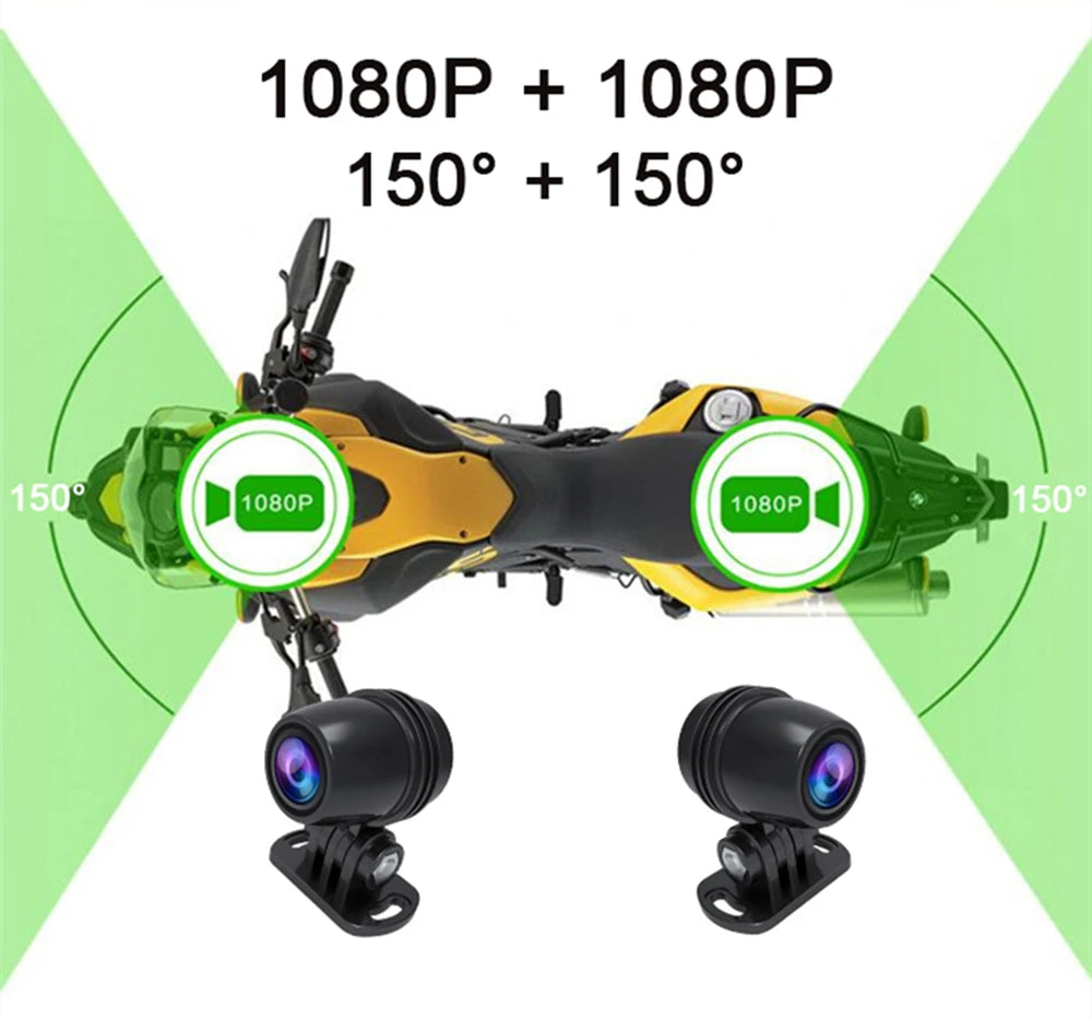 Caméra moto KOCAM Dual 1080P – Dashcam Wi-Fi GPS IP66 avec écran 3” et super condensateur