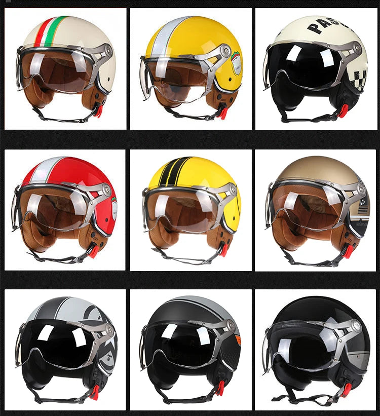 Casque Jet Retro Vintage Style Chopper BLD-288