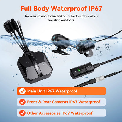 Caméra moto Vantrue F1 – Dashcam 4K + 1080P Dual Lens GPS & Wi-Fi IP67