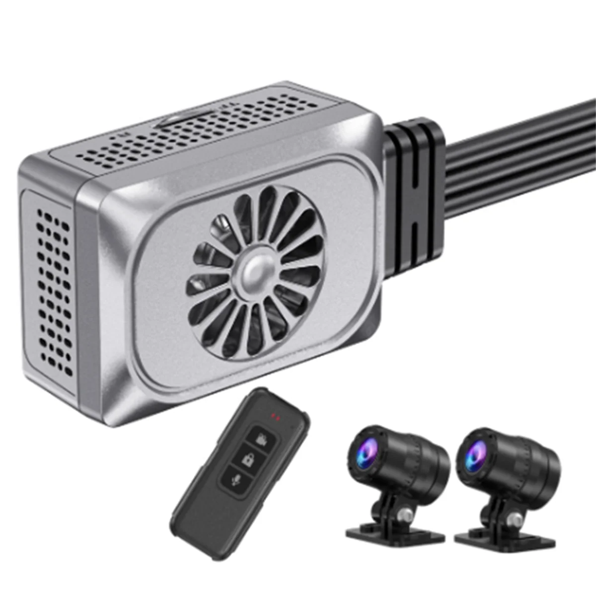 Caméra moto – Dashcam 2K 2560×1440 avec GPS, Wi-Fi et double objectif