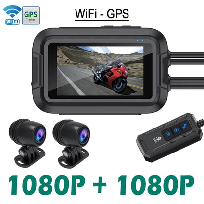 Caméra moto KOCAM Dual 1080P – Dashcam Wi-Fi GPS IP66 avec écran 3” et super condensateur