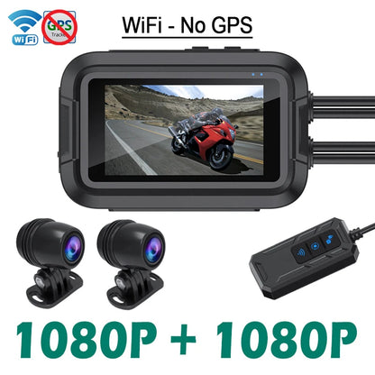 Caméra moto KOCAM Dual 1080P – Dashcam Wi-Fi GPS IP66 avec écran 3” et super condensateur