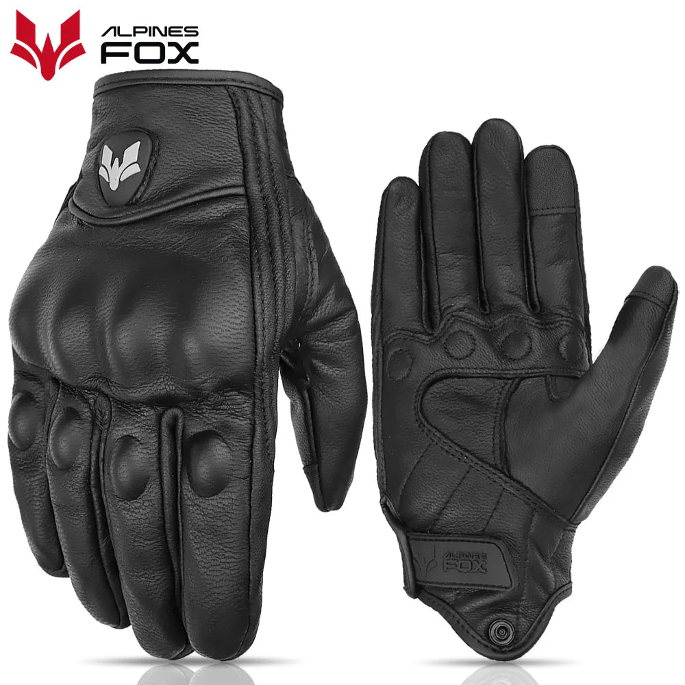 Gants Moto en Cuir ALPINES FOX – Protection & Confort