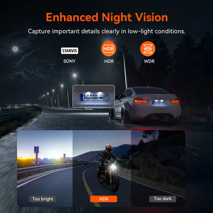 Caméra moto Vantrue F1 – Dashcam 4K + 1080P Dual Lens GPS & Wi-Fi IP67
