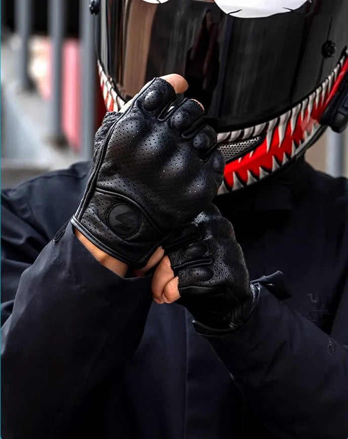Gants Moto Demi-Doigts MOGEBIKE – Cuir Tactique & Protection