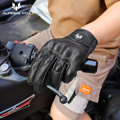 Gants Moto en Cuir ALPINES FOX – Protection & Confort