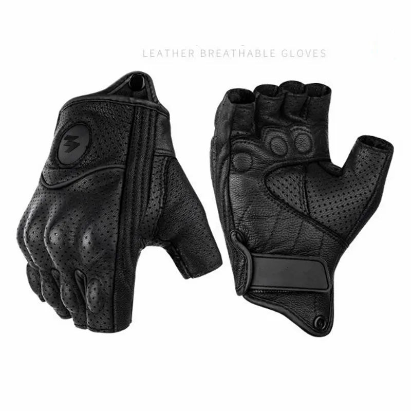 Gants Moto Demi-Doigts MOGEBIKE – Cuir Tactique & Protection