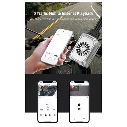 Caméra moto – Dashcam 2K 2560×1440 avec GPS, Wi-Fi et double objectif