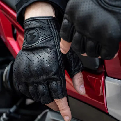 Gants Moto Demi-Doigts MOGEBIKE – Cuir Tactique & Protection