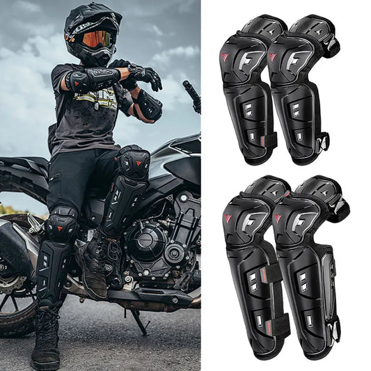 Set de protections moto genoux et coudes | 2 ou 4 pièces