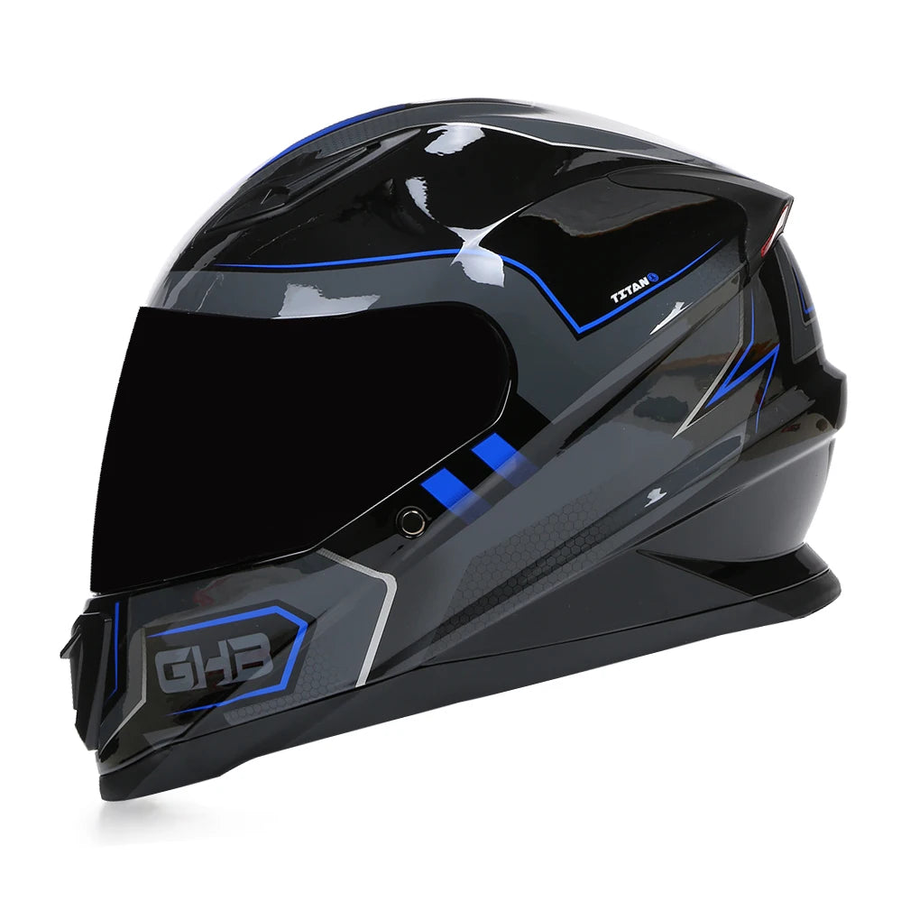 casque moto integral bleu