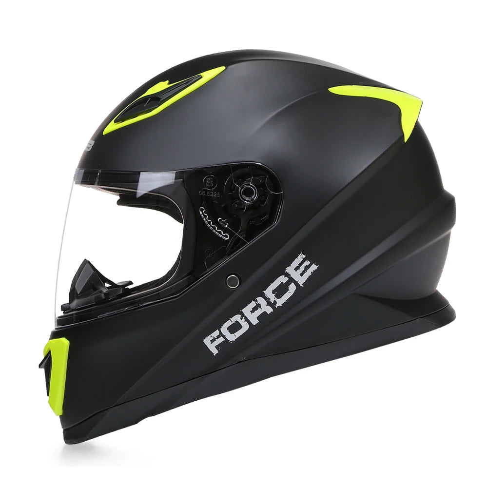 casque integral moto sport fluo